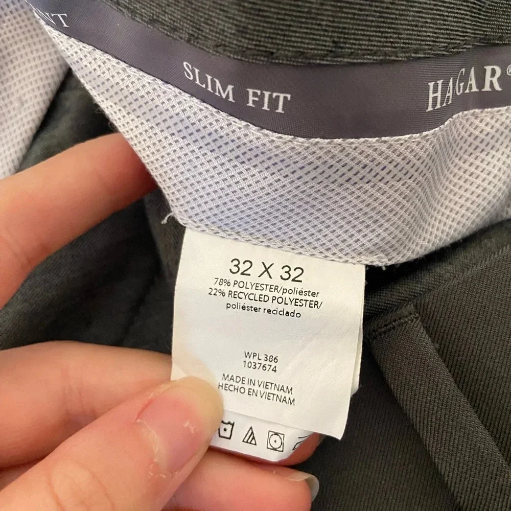 EUC | Haggar men’s‎ premium comfort flat front slim fit dress pants — 32x32